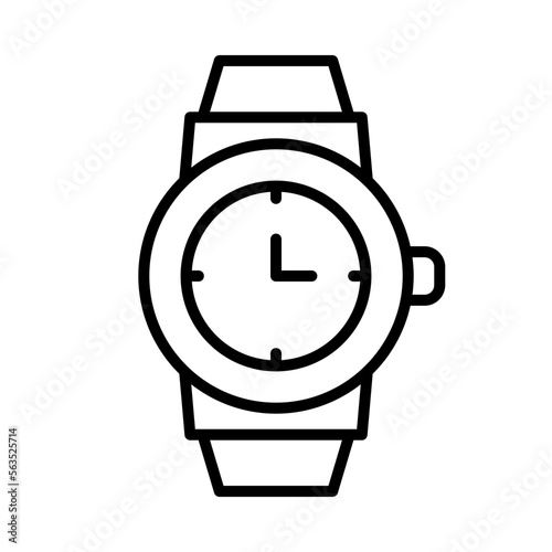 Watch Isolated Silhouette Solid Line Icon with watch, accessories, accessory, analog-watch, fashion, jewellery Infographic Simple Vector Illustration