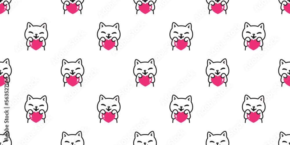 cat seamless pattern heart valentine kitten calico vector breed neko cartoon pet gift wrapping paper tile background repeat wallpaper animal doodle illustration scarf isolated design cat seamless pattern heart valentine kitten calico vector breed neko cartoon pet gift wrapping paper tile background repeat wallpaper animal doodle illustration scarf isolated design