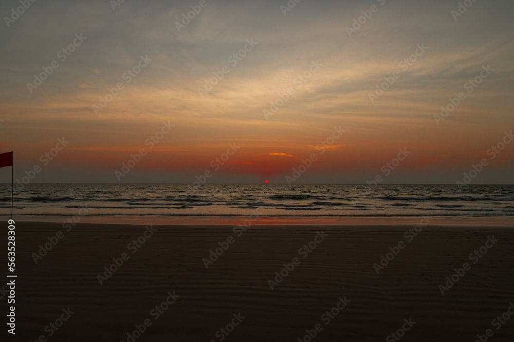The sunset at Goa Beach