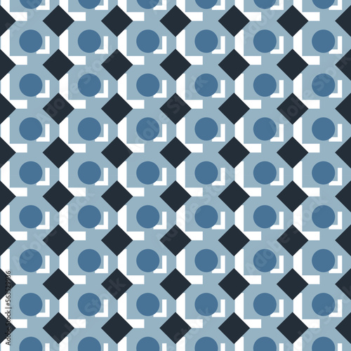 Abstract shapes blue surface pattern