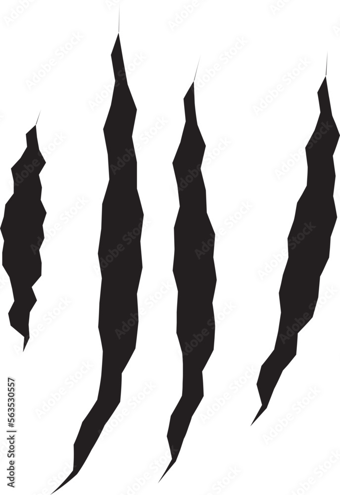 Fototapeta premium claw cat marks. Torn edge scratches. Cat scratching the wallpaper. Monster scratching the wall