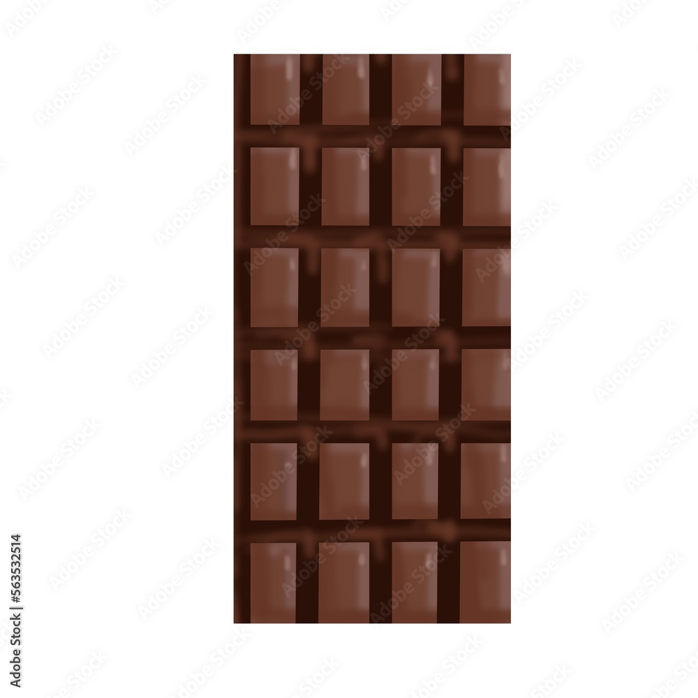 Chocolate bar illustration. Delicious dark chocolate Chocolate bar illustration. Delicious dark chocolate