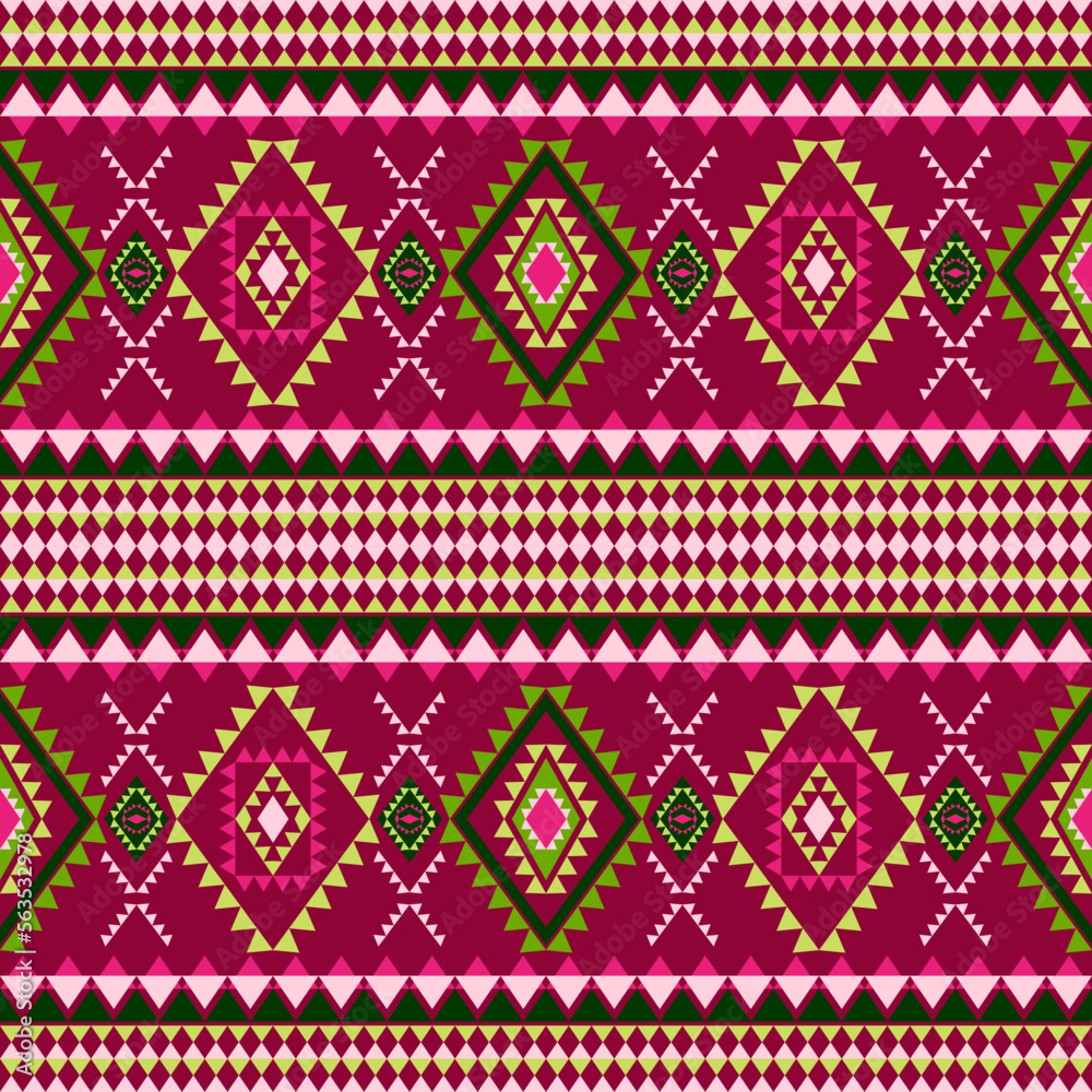 Geometric ethnic pattern, clothing fabric textiles  embroidery vector 