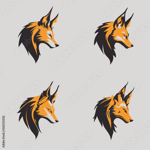 4 variants of fox vector logo