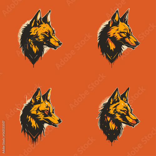 4 variants of fox vector logo