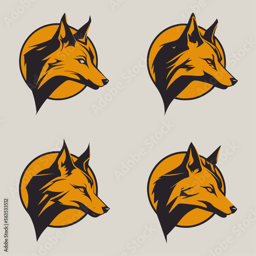 4 variants of fox vector logo