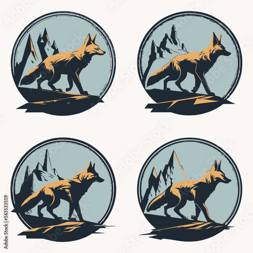 4 variants of fox vector logo