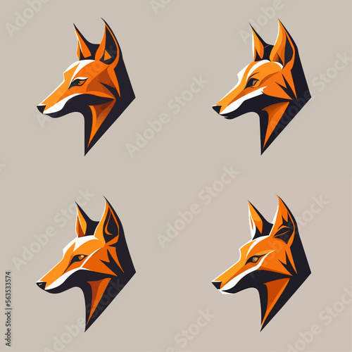 4 variants of fox vector logo