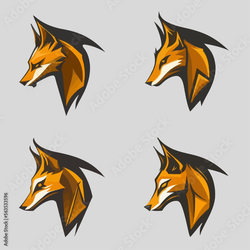 Fototapeta Naklejka Na Ścianę i Meble -  4 variants of fox vector logo