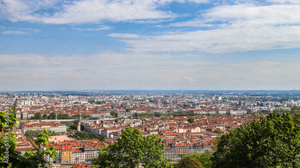vue panoramique sur Lyon. France