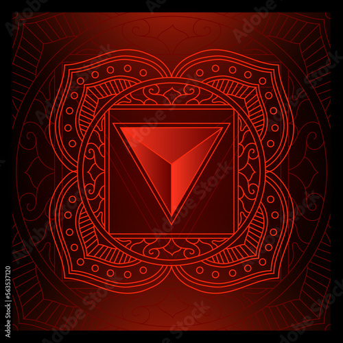Chakra root symbol for yoga or spiritual meditation