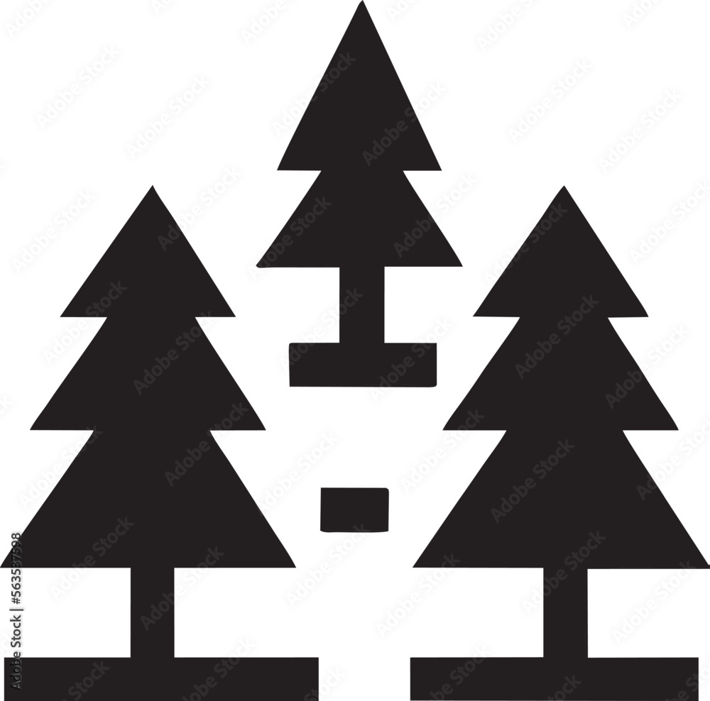 tree icon symbol image vector, illustration of the tree botany in black image tree icon symbol image vector, illustration of the tree botany in black image