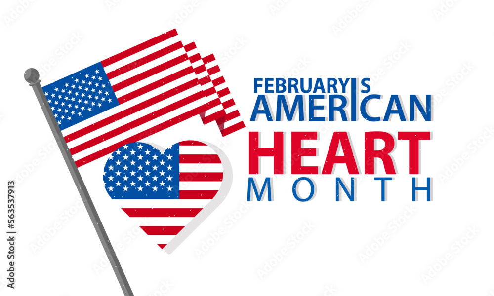 vector illustration of february is american heart month concept design vector illustration of february is american heart month concept design