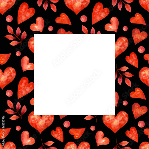 valentine card with hearts