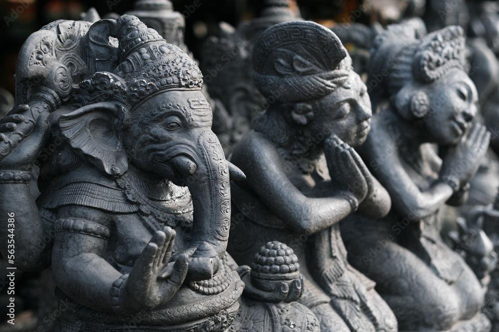 Hindu god statues in Bali market.