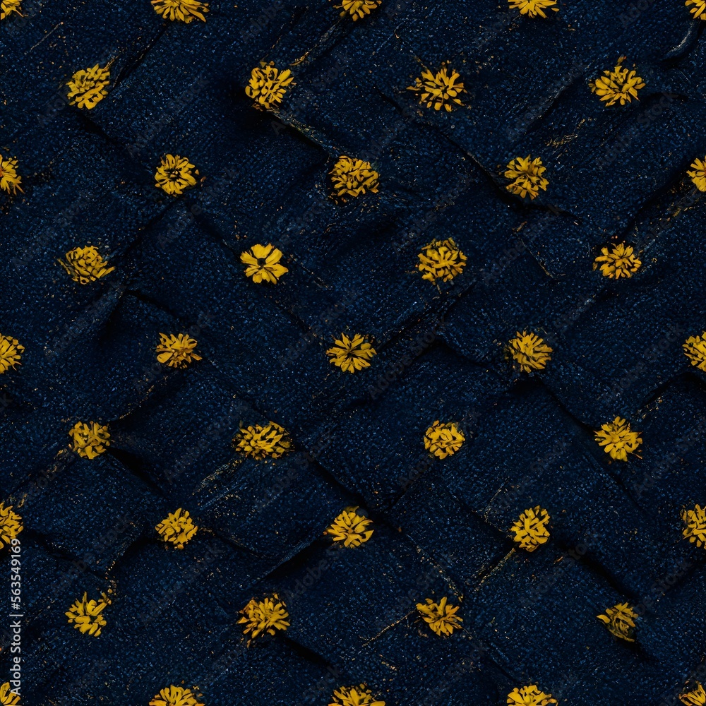 blue bandana with yellow border and diamond pattern in the middle 8k HD