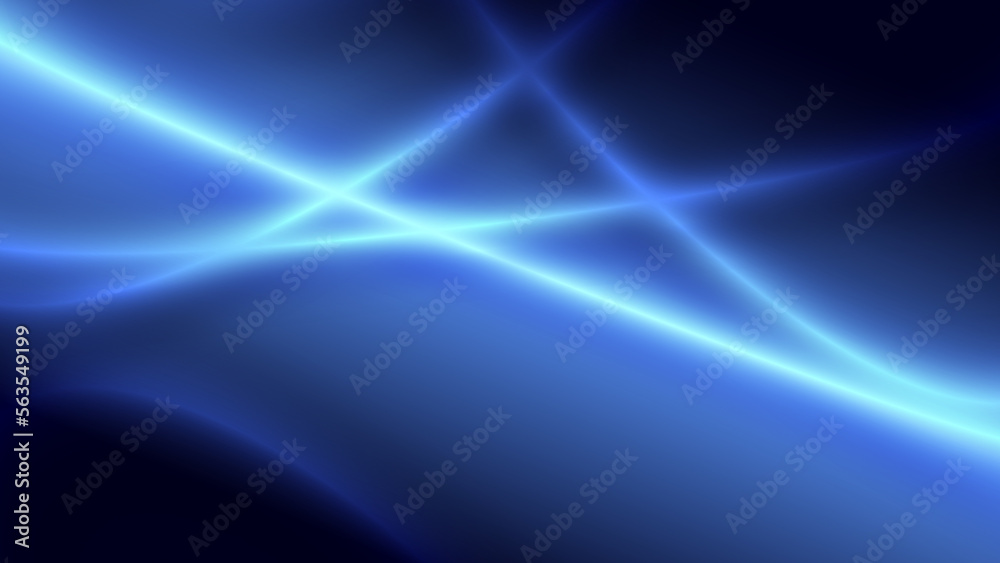 Fototapeta premium Abstract creative laser light beam on gradient dark blue background illustration.