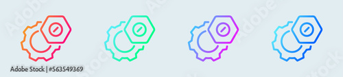 Setting line icon in gradient colors. Gear signs vector illustration.
