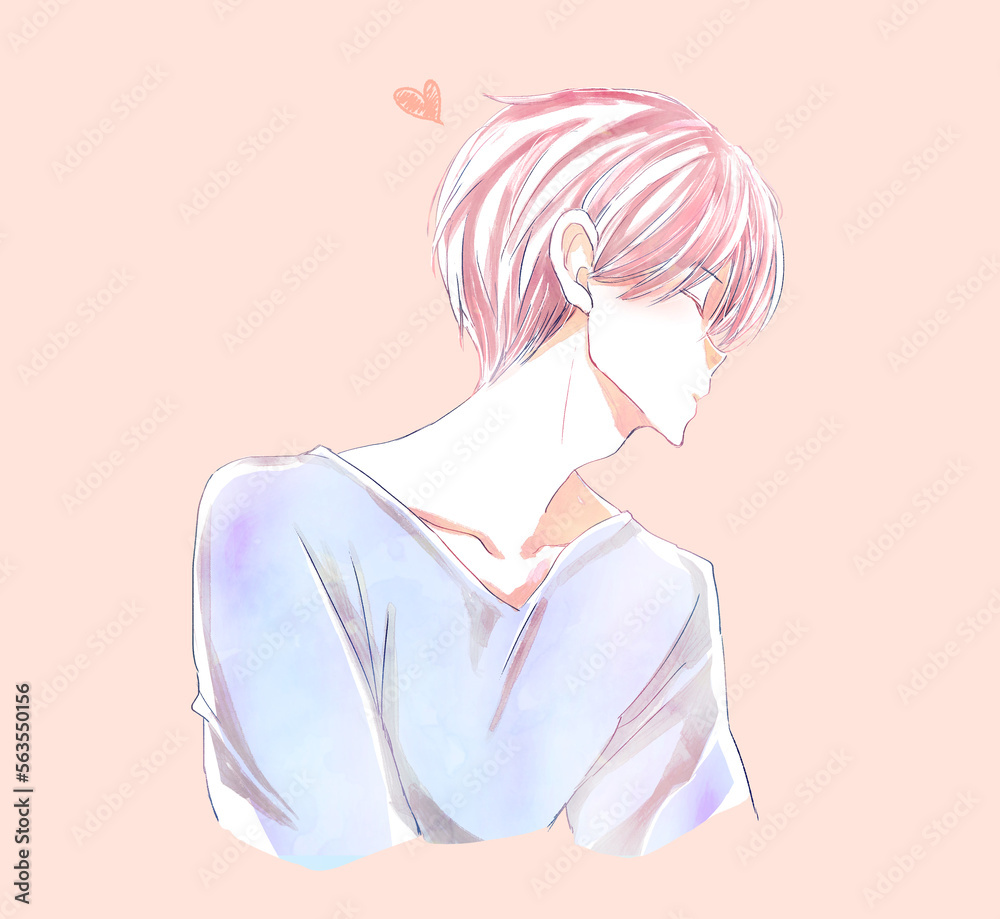 キス顔の男性 横顔 キス顔の男性 横顔