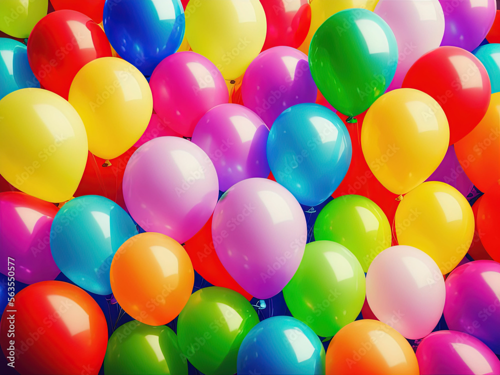 Many colorful balloons. Generative AI Many colorful balloons. Generative AI