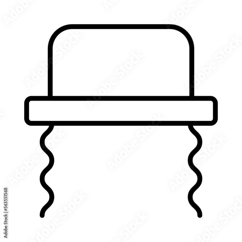 Payot Isolated Silhouette Solid Line Icon with payot, israel, jewish, judaism, religion Infographic Simple Vector Illustration