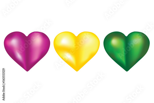 Collection of heart illustrations, Love symbol icon set, love symbol vector.