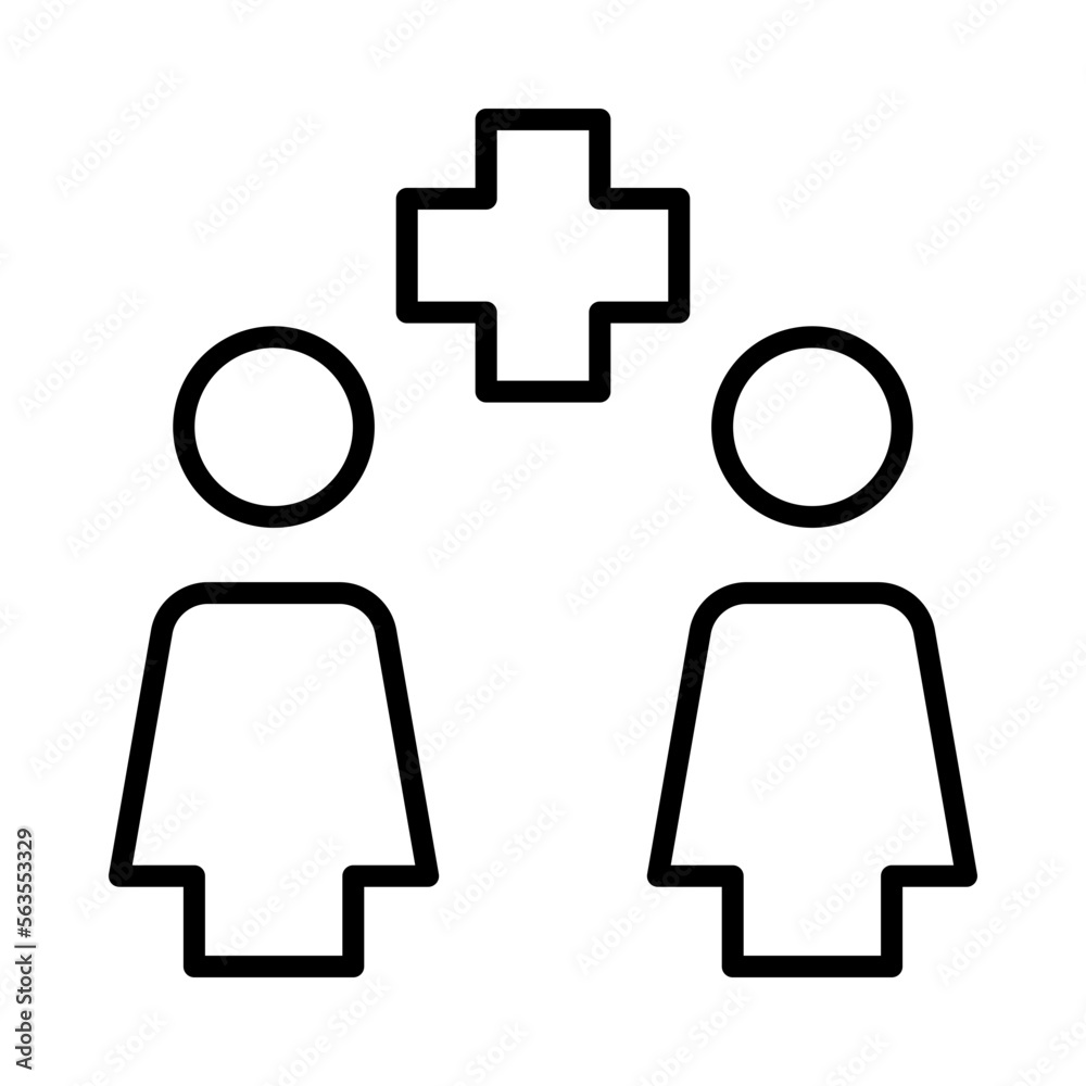 Obraz premium Nurse Isolated Silhouette Solid Line Icon with nurse, health, health-worker, healthcare, hospital, medical Infographic Simple Vector Illustration
