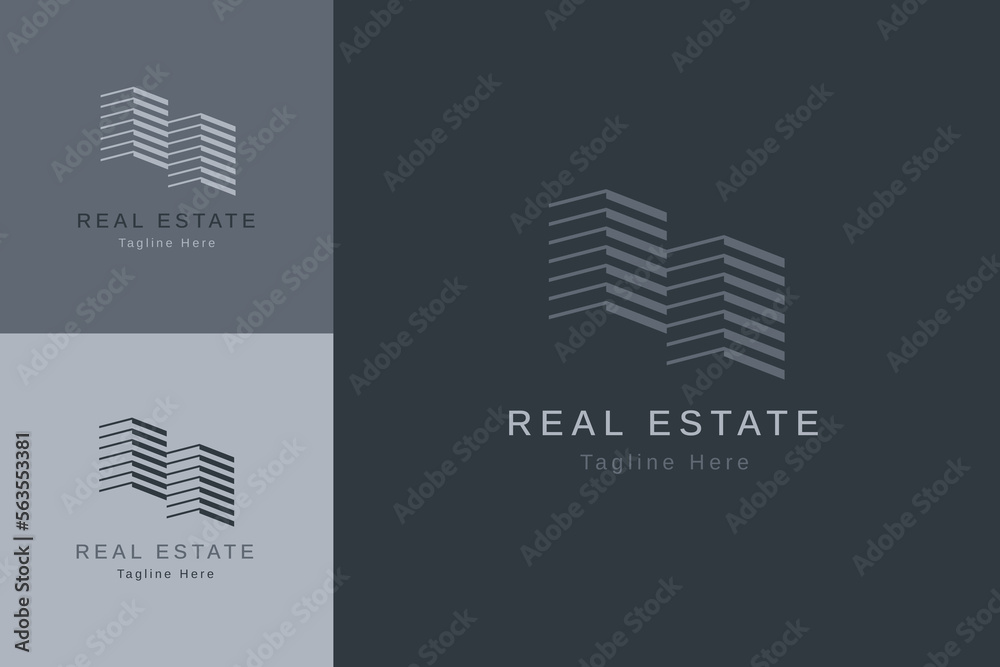 Fototapeta premium Set of real estate property logo vector design template with different color style