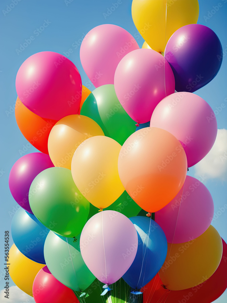 Many colorful balloons. Generative AI Many colorful balloons. Generative AI