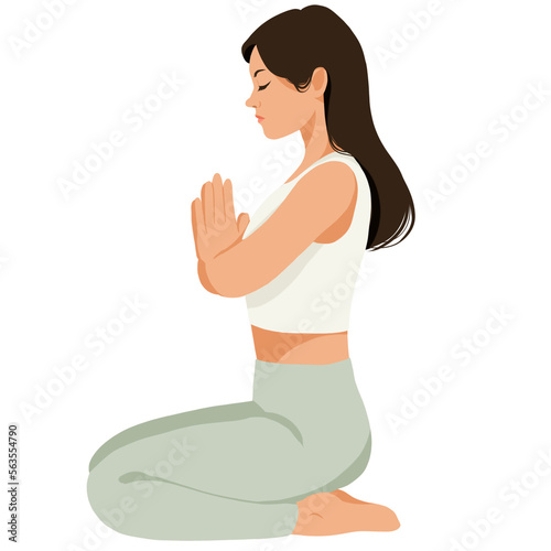Meditation Girl clipart, Meditation Clipart, Yoga Clipart, Woman Meditate,