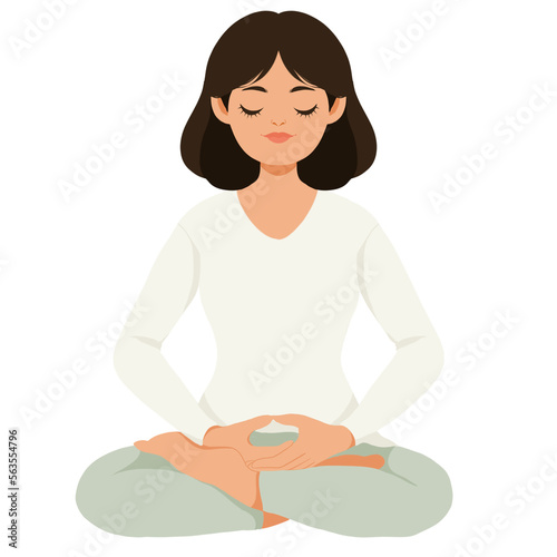 Meditation Girl clipart, Meditation Clipart, Yoga Clipart, Woman Meditate,