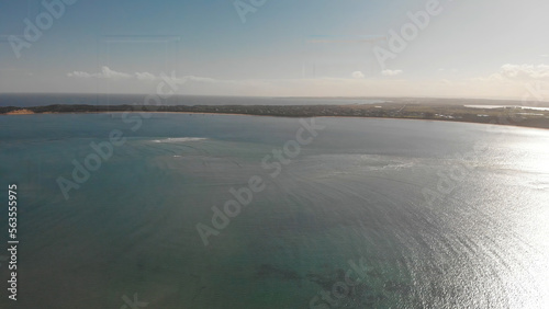 Aerial view of San Remo coastline near Phillip Island  Australia