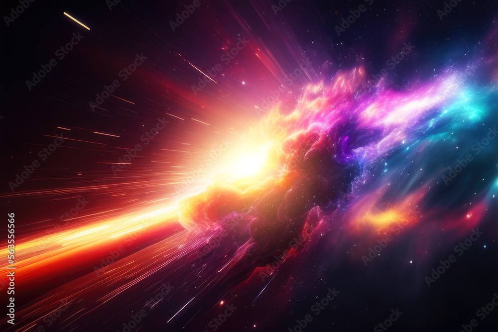 Galaxie voie lactée fond d’écran abstrait photographie pose longue. Generative AI.