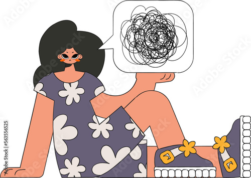 The woman shows that he is confused. A person consumed by a sense of hopelessness and despair.