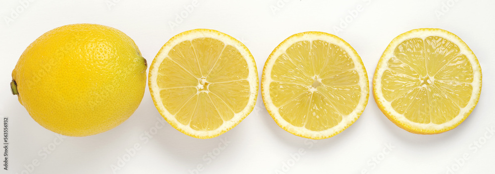 Set of lemons citrus fruit