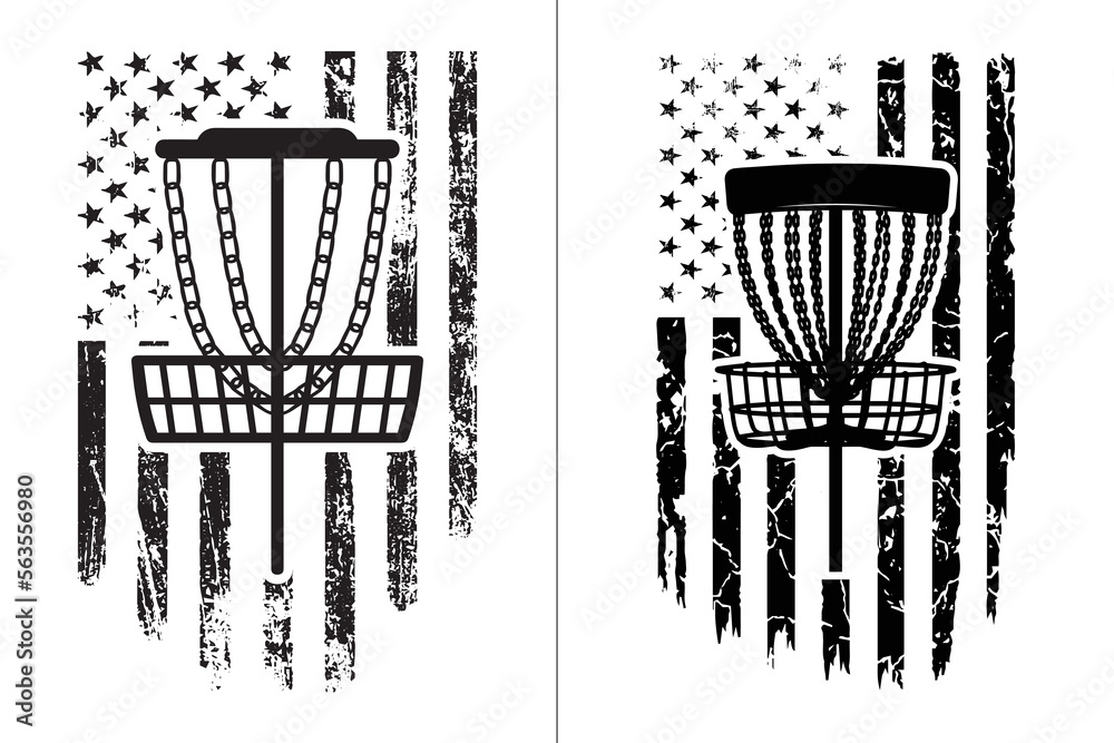 Naklejka premium USA Flag Disc Golf Design