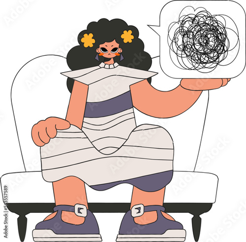 The woman shows that he is confused. A person consumed by a sense of hopelessness and despair.