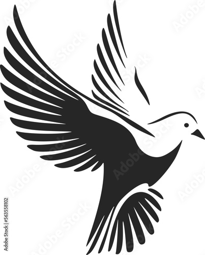 Fototapeta Naklejka Na Ścianę i Meble -  Elegant black and white dove logo. Perfect for any company looking for a stylish and professional look.