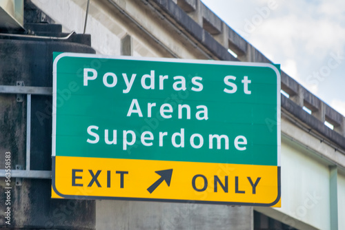 Poydras Street - Arena Superdome street sign in New Orleans photo