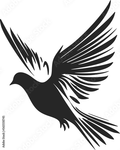 Simple yet powerful Black and white dove logo. Perfect for any company looking for a stylish and professional look.