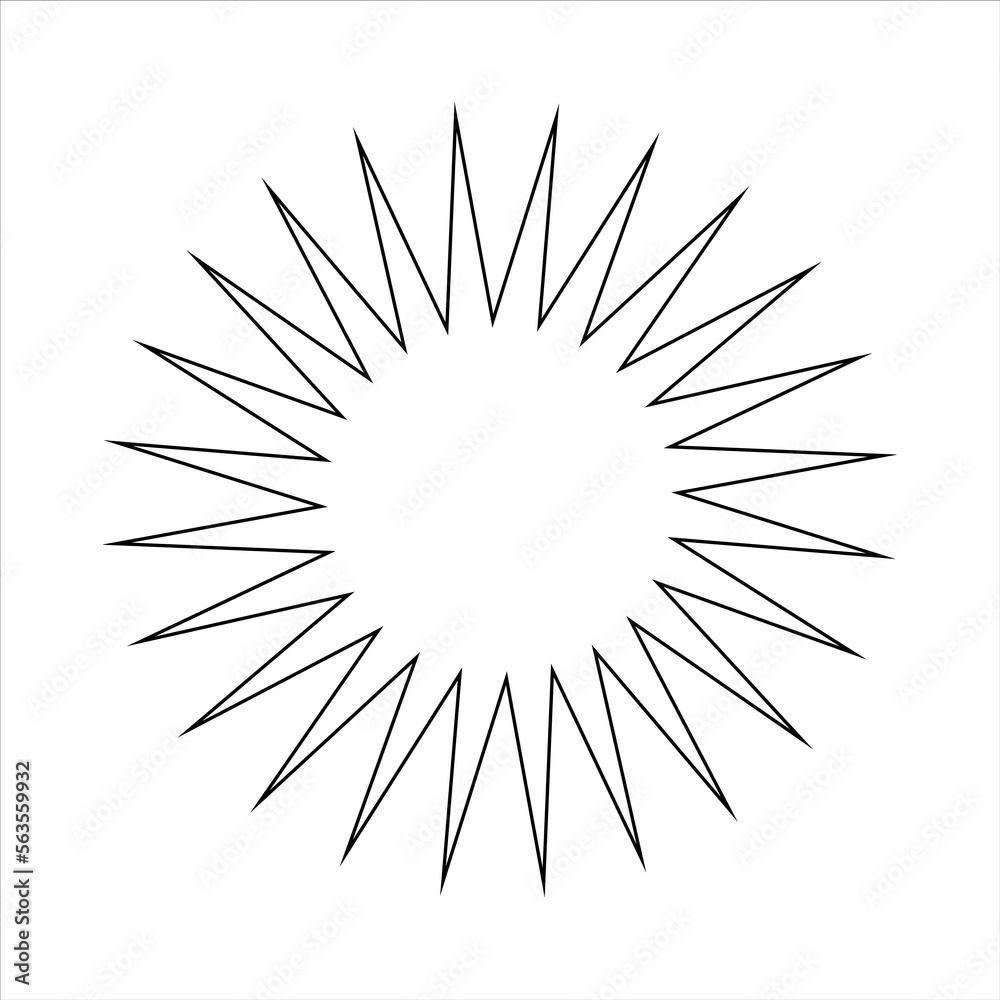 22 point star outline vector illustration 22 point star outline vector illustration