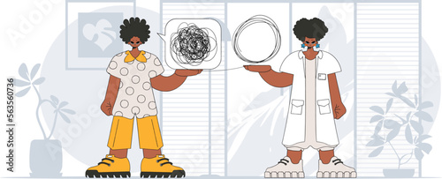 Topic Help A person consumed by a sense of hopelessness and despair. The psychologist unpacks a tangle of thoughts. The patient shows that he is trying to unravel his confused thoughts.