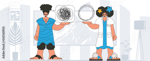 Topic Help A person consumed by a sense of hopelessness and despair. The specialist unpacks the tangle of thoughts. The patient shows that he is trying to unravel his confused thoughts.