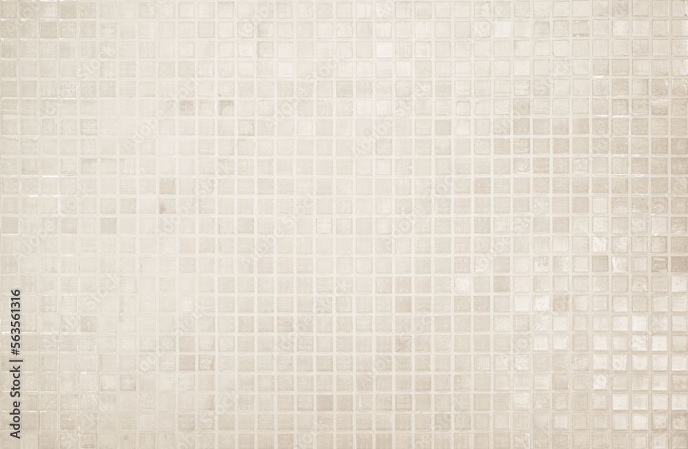 Beige ceramic wall and floor tiles mosaic abstract background. Design geometric wallpaper texture decoration bedroom.	
