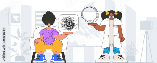 Topic Help A person consumed by a sense of hopelessness and despair. The specialist unpacks the tangle of thoughts. The patient shows that he is immersed in his thoughts.