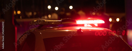 Red light flasher. Police car at night time in the city © andranik123
