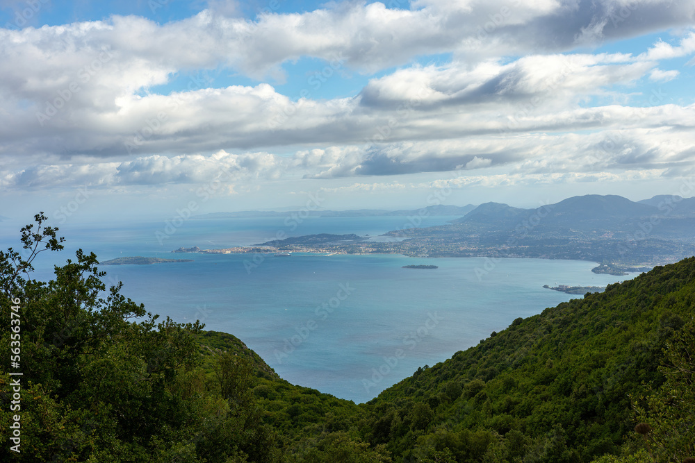 View of corfu town from pantokrator Mount