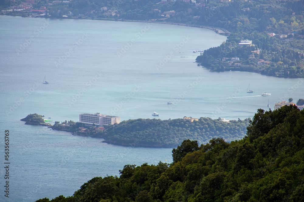 View of komeno bay  from pantokrator Mount