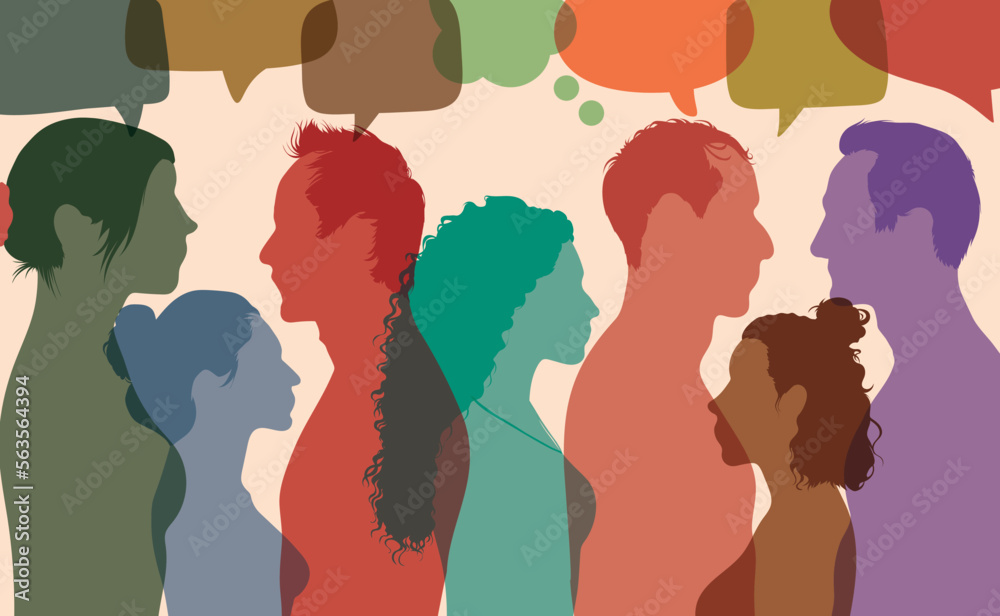 Face-to-face communication between international people. Bubbles of speech and communication. Social networks are a great way to communicate, share information and share ideas. Vector Illustration. Face-to-face communication between international people. Bubbles of speech and communication. Social networks are a great way to communicate, share information and share ideas. Vector Illustration.