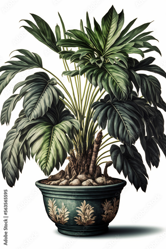 plant in a flowerpot without background. Perfect decoration for your home. Generative AI plant in a flowerpot without background. Perfect decoration for your home. Generative AI